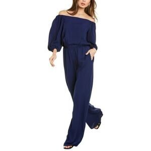 THEORY Off the Shoulder Silk Jumpsuit NEW Size Small